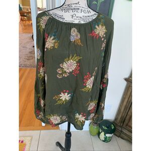 NWT Sonoma Green Floral Tunic